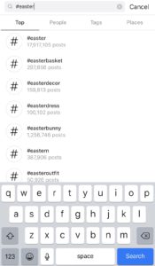 Search display for banned easter hashtag