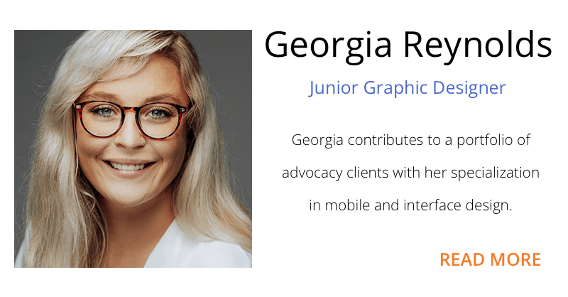 Georgia is a new Junior Graphic Designer 