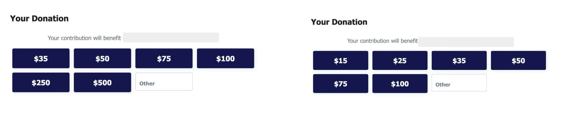 Will decreasing the donation amount options lead to more conversions?