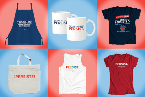 Elizabeth Warren "Persist" merchandise