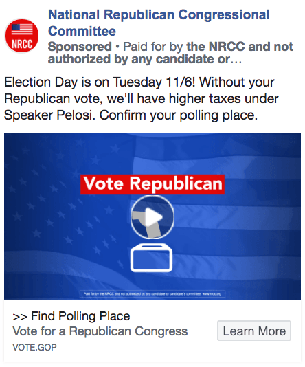 NRCC Facebook Ad on Polling Locations