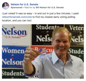 Bill Nelson ad encouraging voters to find their polling location